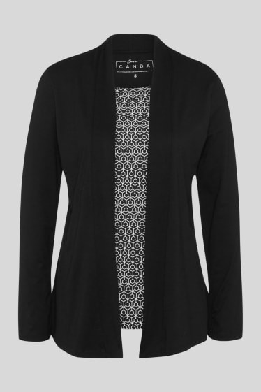 Women - Long sleeve top - 2-in-1 look - black