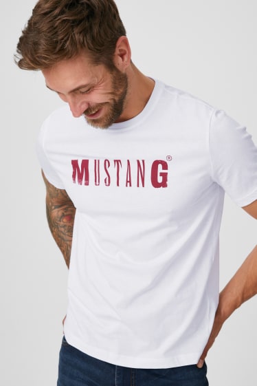 Heren - MUSTANG - T-shirt - wit