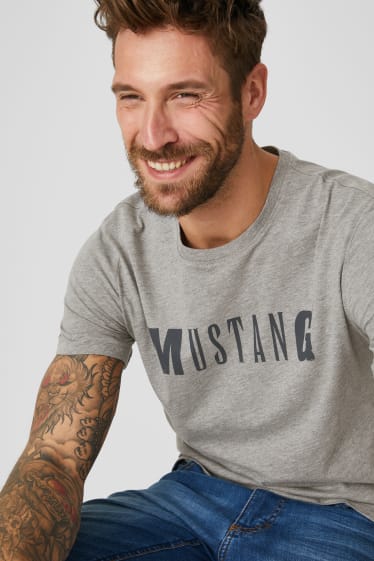 Men - MUSTANG - T-shirt - gray-melange