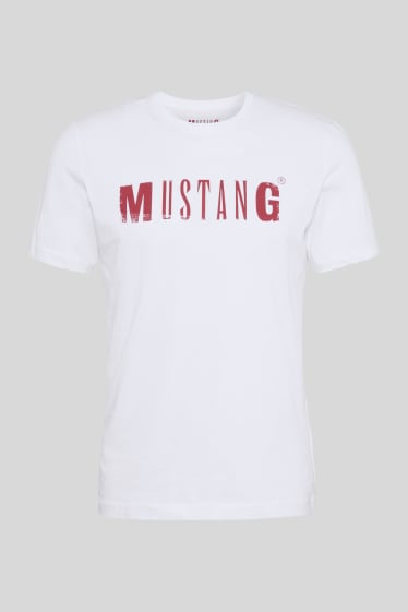 Heren - MUSTANG - T-shirt - wit