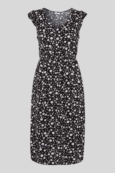 Women - Maternity dress - black / white