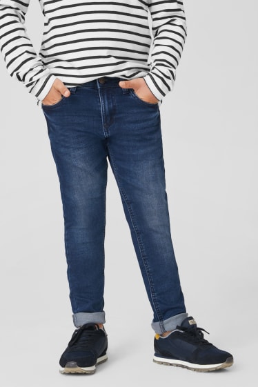 Dzieci - Skinny jeans - dżinsy w dresowym stylu - dżins-ciemnoniebieski