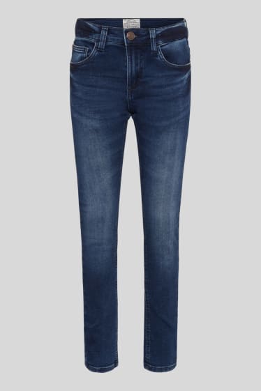 Dzieci - Skinny jeans - dżinsy w dresowym stylu - dżins-ciemnoniebieski