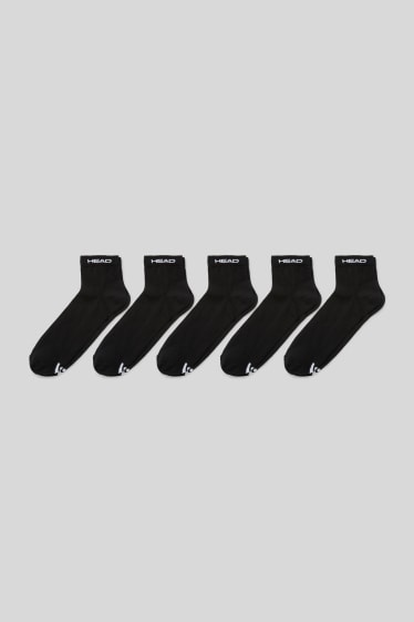 Hombre - HEAD - pack de 5 - calcetines cortos de deporte - negro