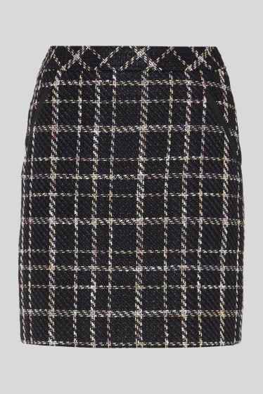 Women - Skirt - check - black