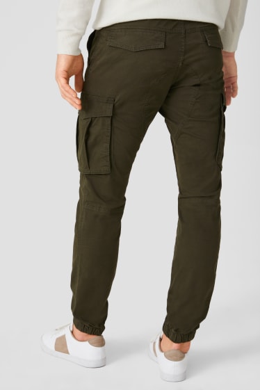 Heren - Cargobroek - Tapered Fit - jeansgroen