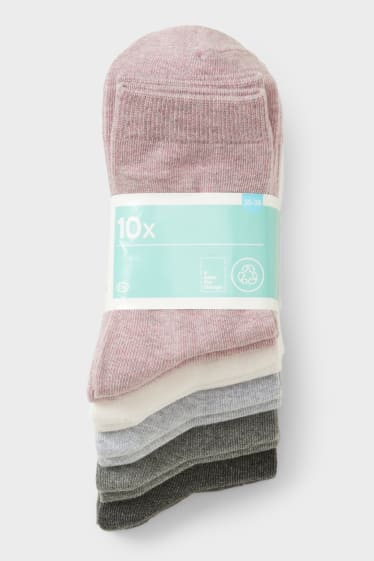Dames - Set van 10 - sokken - gekleurd