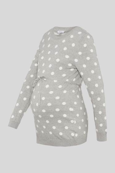 Women - Maternity jumper - polka dot - light gray