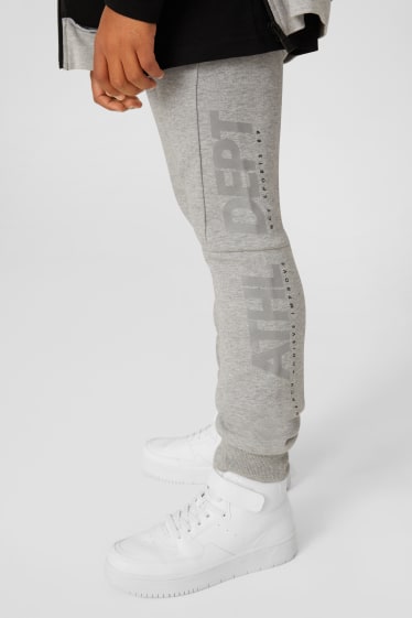 Bambini - Pantaloni sportivi - effetto brillante - grigio melange