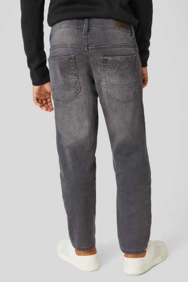 Dzieci - Slim jeans - dżinsy w dresowym stylu - dżins-szary