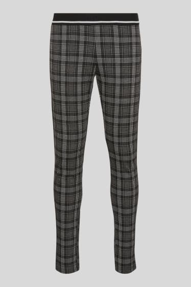 Kinder Mädchen - Leggings - kariert - schwarz / grau