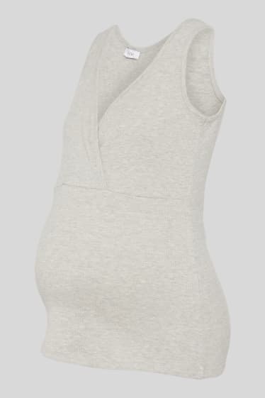 Donna - Top per allattamento - grigio chiaro melange