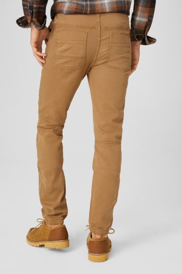 Hommes - Pantalon - jambes fuselées - marron clair