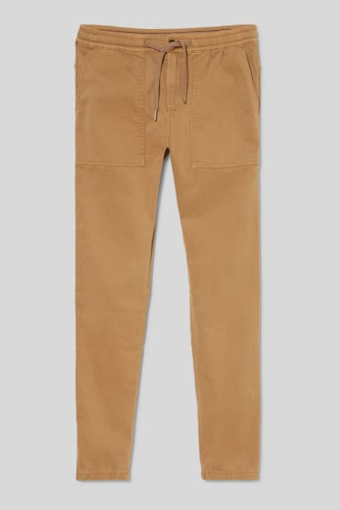Hommes - Pantalon - jambes fuselées - marron clair