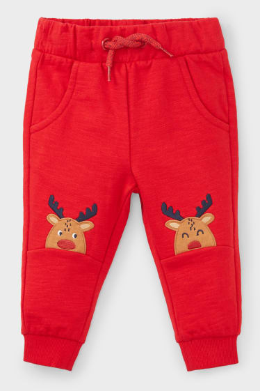 Bebés - Pantalón de deporte navideño para bebé - rojo