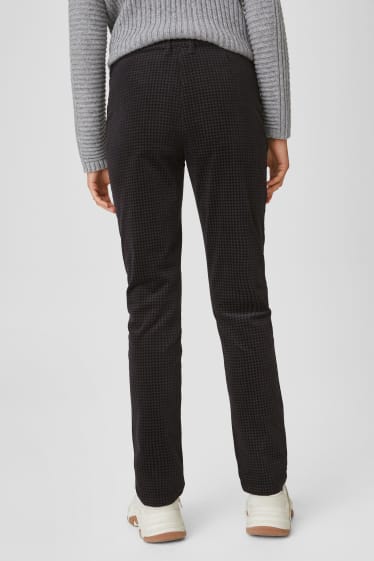 Women - Corduroy trousers - check - anthracite