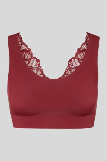 Women - Crop top - padded - seamless - red