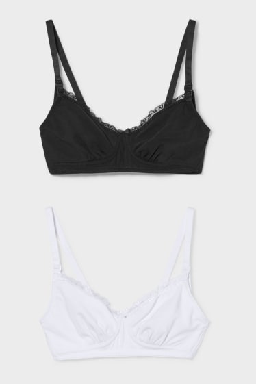 Donna - Confezione da 2 - reggiseno per allattamento - nero