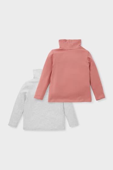 Enfants - Lot de 2 - sous-pull à col roulé - rose foncé