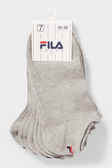 Dames - FILA - set van 7 - sneakersokken - grijs