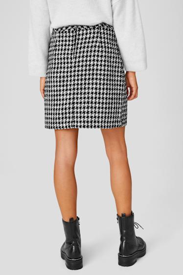 Dames - Rok - geruit - zwart / wit