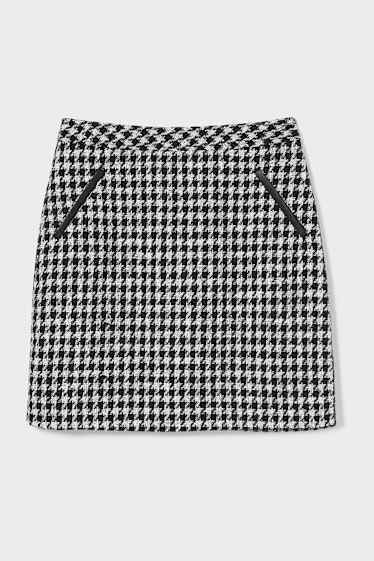 Dames - Rok - geruit - zwart / wit