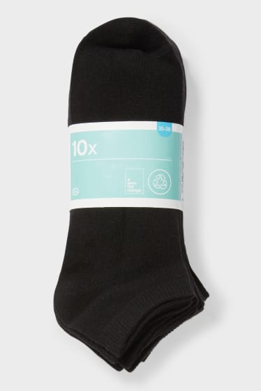 Dámské - Multipack 10 ks - ponožky do tenisek - černá