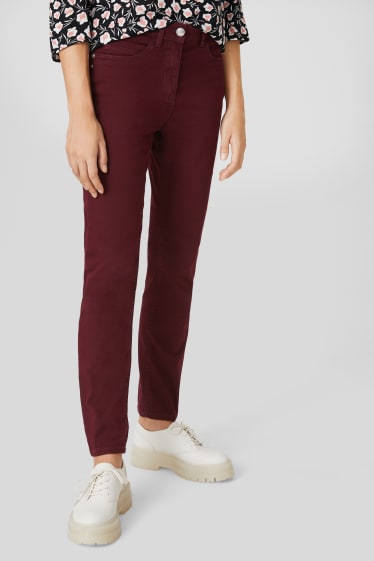 Donna - Slim jeans classic fit - rosso scuro