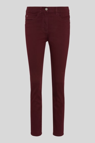 Donna - Slim jeans classic fit - rosso scuro