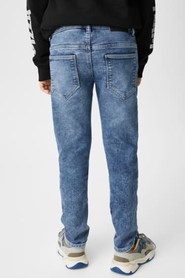 Dzieci - Skinny jeans - ocieplane dżinsy - jog denim - dżins-niebieski