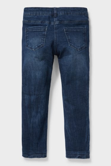 Bambini - Skinny jeans - jeans termici - effetto brillante - jeans blu scuro