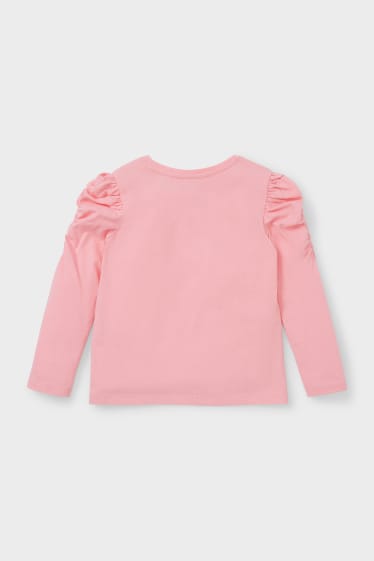 Kinder - Langarmshirt - Glanz-Effekt - rosa