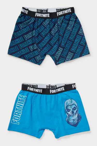Kinderen - Set van 2 - Fortnite - boxershorts - lichtblauw
