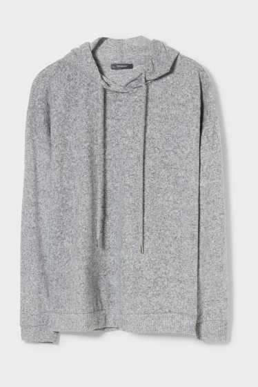 Damen - Kapuzenpullover - hellgrau-melange