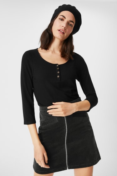Women - Corduroy skirt - dark green