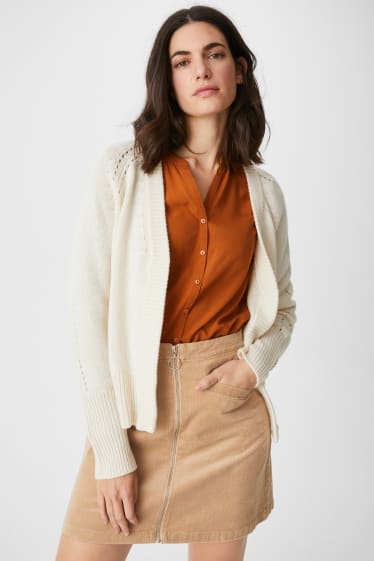 Dames - Corduroy rok - taupe