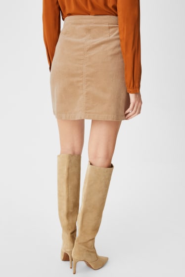 Women - Corduroy skirt - taupe