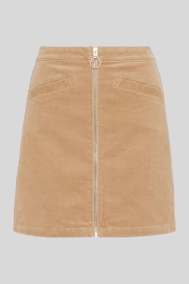 Women - Corduroy skirt - taupe