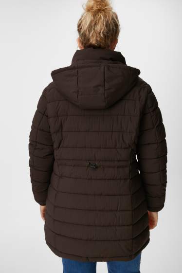 Women - Quilted coat - brown-melange