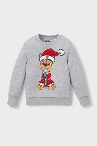 Kinder - Paw Patrol - Weihnachts-Sweatshirt - hellgrau-melange