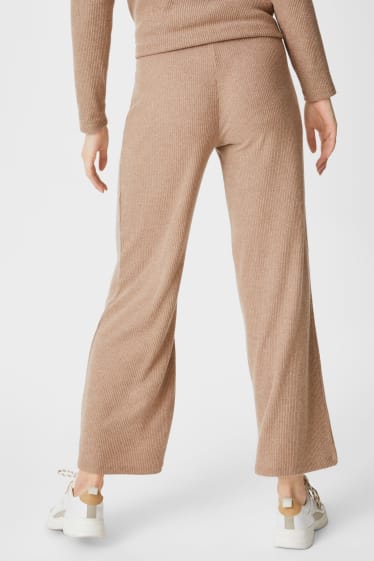 Women - Trousers - palazzo - light brown