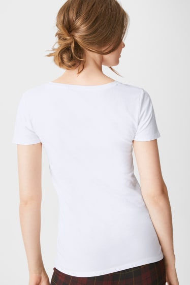 Donna - Confezione da 2 - t-shirt basic - nero / bianco