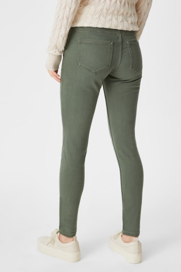 Damen - Skinny Jeans - Jog Denim - dunkelgrün