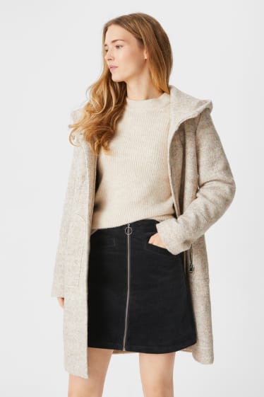 Women - Corduroy skirt - dark blue