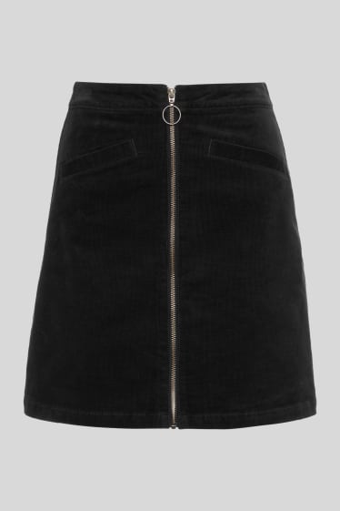 Women - Corduroy skirt - dark blue