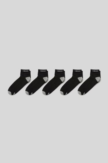 Hommes - HEAD - lot de 5 - chaussettes courtes de sport - noir