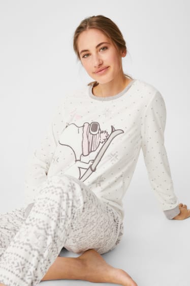 Kobiety - Polarowa piżama - Snoopy - kremowobiały