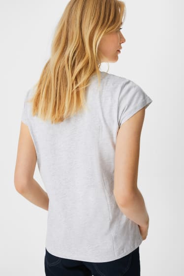 Dames - MUSTANG - T-shirt - licht grijs-mix