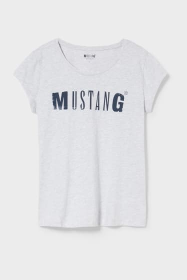 Kobiety - MUSTANG - T-shirt - jasnoszary-melanż