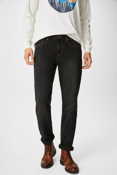 Heren - Straight jeans - zwart mix